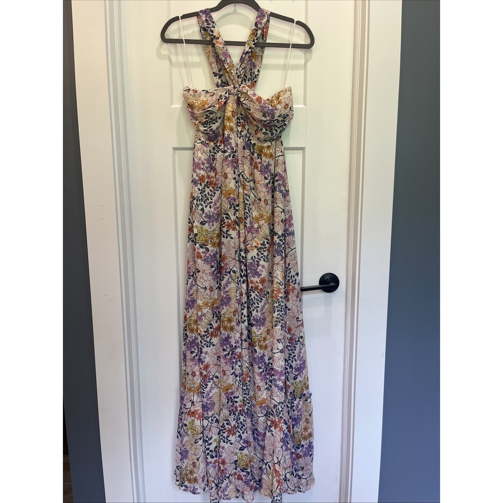 VICI Aulani Halter Neck Printed Empire Maxi Dress Floral Print Size Medium